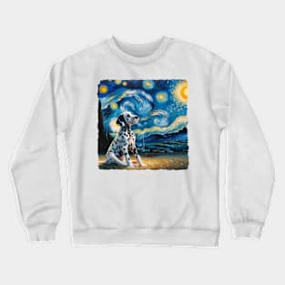 Starry Dalmatian Dog Portrait - Pet Portrait Crewneck Sweatshirt